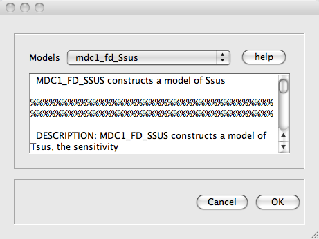 Model dialog