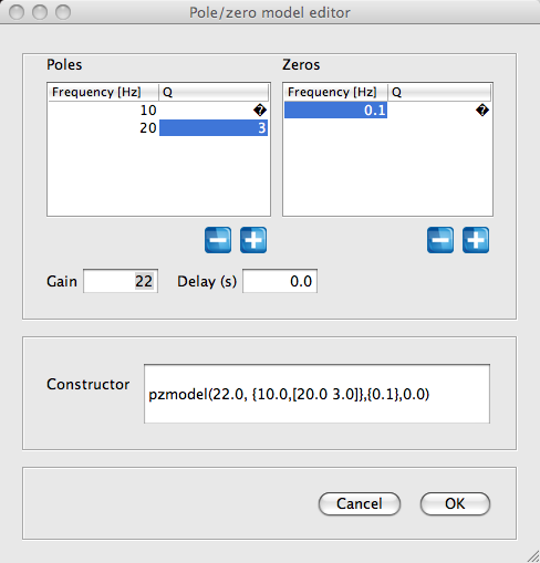 Model dialog