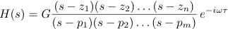 Pole/zero model TF