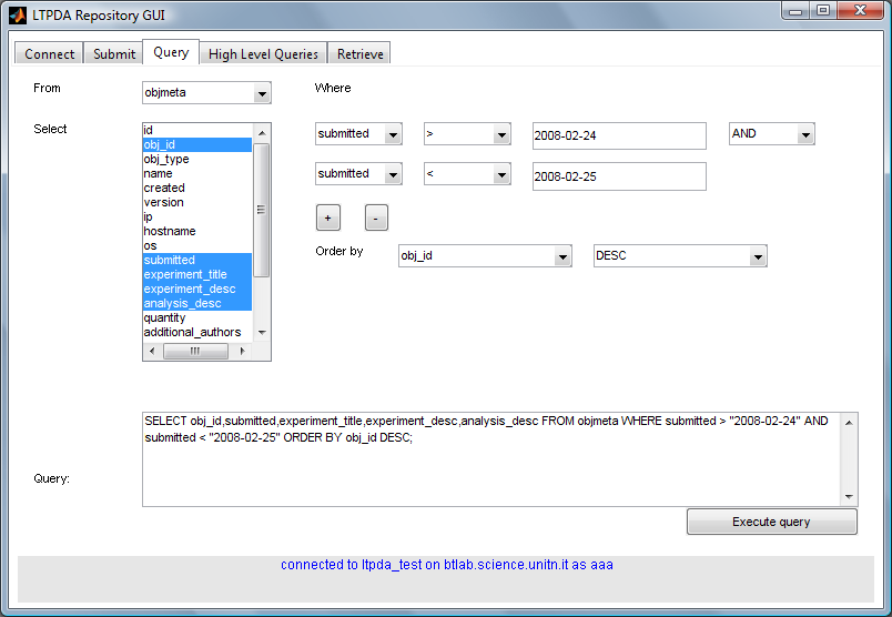 Repo GUI Query