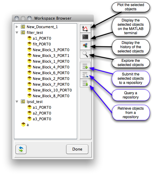 LTPDA Workspace Browser