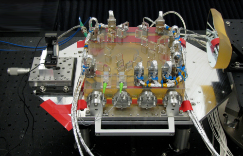 LPF optical bench interferometer built by the University of Glasgow, UK